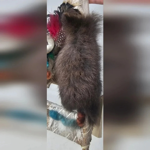 Vintage Natural Wonders Handmade Mini  Native American Indian Teepee Wigwam Fur - Picture 6 of 14